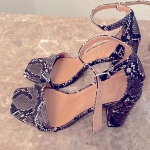 Snake print Block Heels